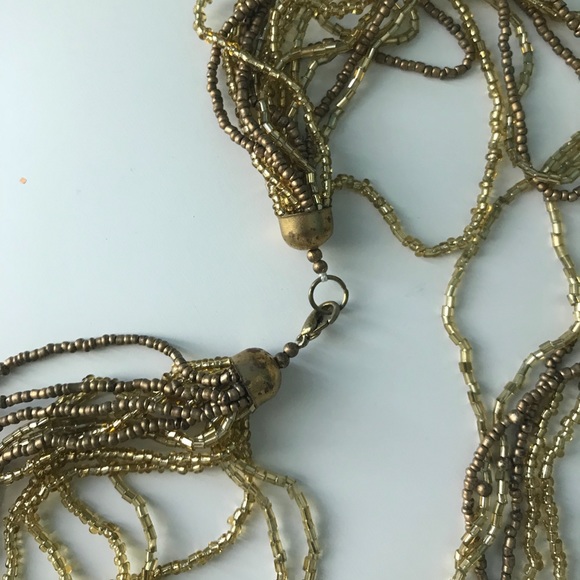 Gold beads necklace - Picture 5 of 6